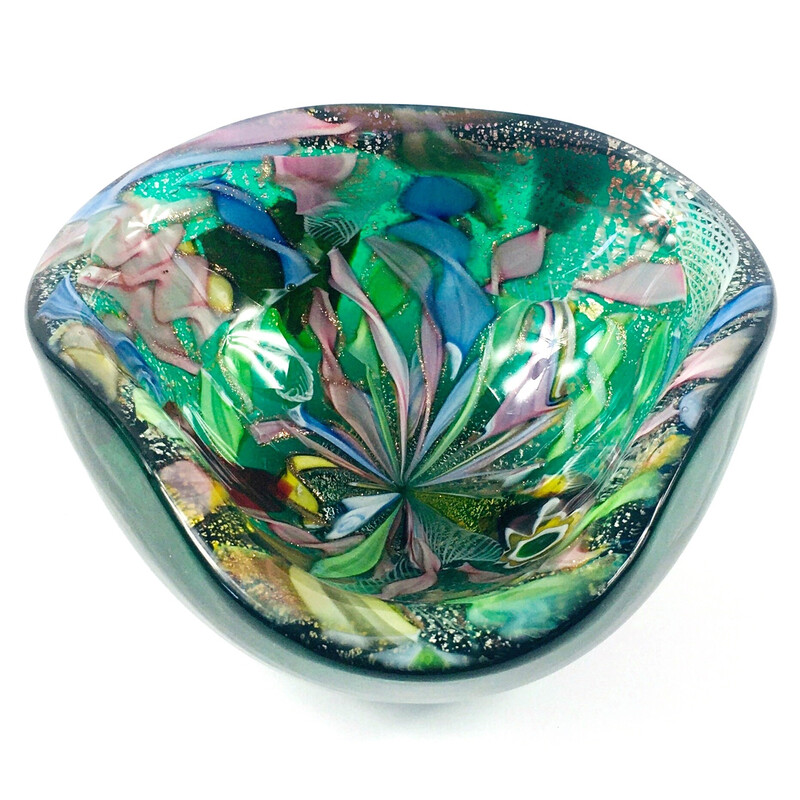 Vintage Murano glass ashtray by Dino Martens for Aureliano Toso, Italy 1950s