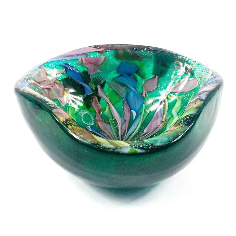 Vintage Murano glass ashtray by Dino Martens for Aureliano Toso, Italy 1950s