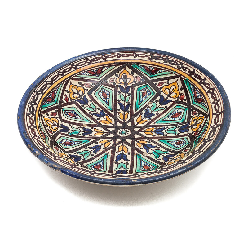 Vintage Moroccan ceramic bowl, 1900s