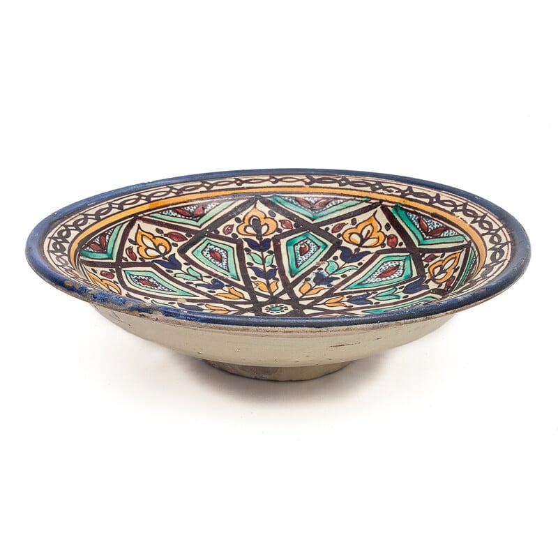 Vintage Moroccan ceramic bowl, 1900s