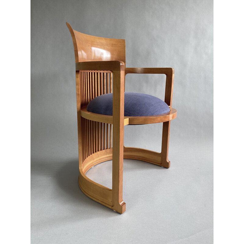 Vintage wooden Barrel armchair by Frank Lloyd Wright for Cassina, Italy 1980s-1990s