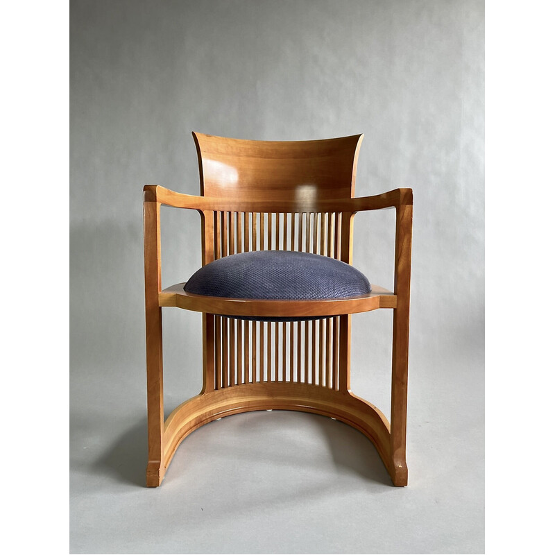 Vintage wooden Barrel armchair by Frank Lloyd Wright for Cassina, Italy 1980s-1990s