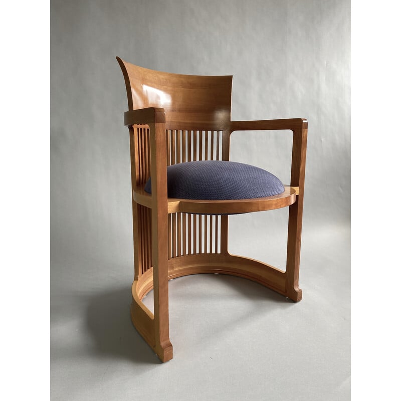 Vintage wooden Barrel armchair by Frank Lloyd Wright for Cassina, Italy 1980s-1990s