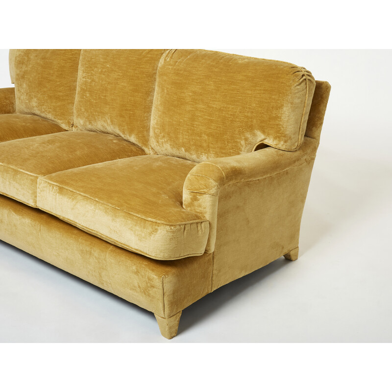 Vintage Art Deco sofa in linen velvet by Jean-Michel Frank, 1935s