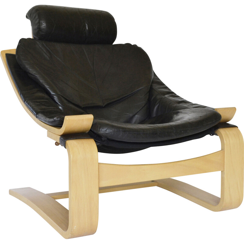 Vintage Kroken Leder Lounge Sessel von Åke Fribytter für Nelo Mobel, 1970