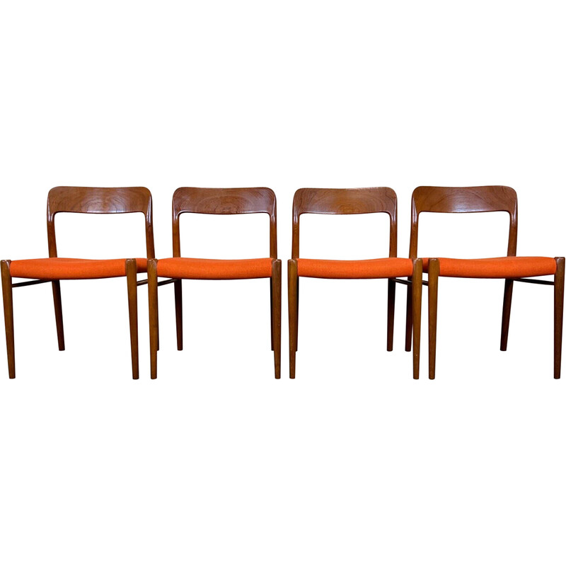 Conjunto de 4 cadeiras de teca vintage de Niels O. Möller para J.l. Moller's, 1960-1970