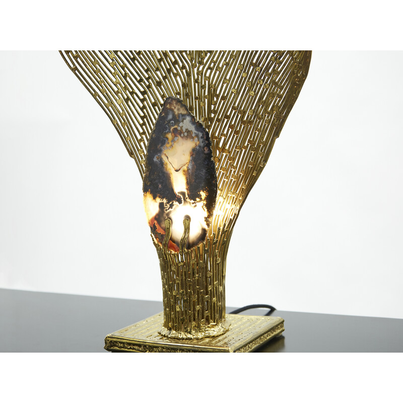 Lampe vintage en laiton par Henri Fernandez pour Maison Honoré, 1970