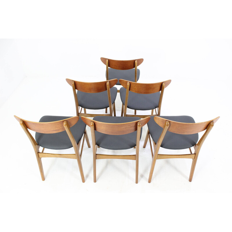 Ensemble de six chaises danoises en teck Farstrup Denmark - 1960