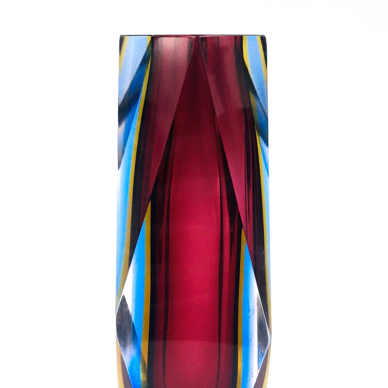 Mid-century Sommerso Murano glass vase by Flavio Poli for Alessandro Mandruzzato, Italy 1960s