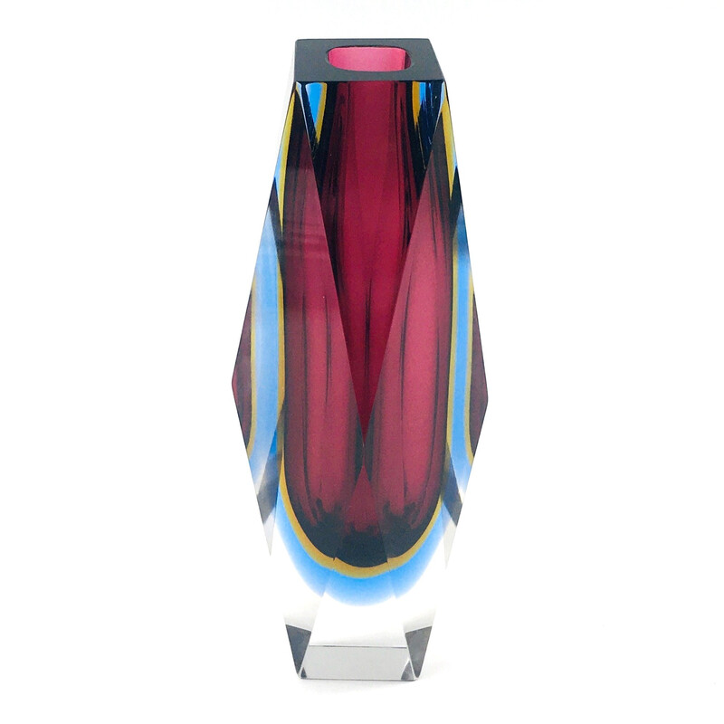 Mid-century Sommerso Murano glass vase by Flavio Poli for Alessandro Mandruzzato, Italy 1960s