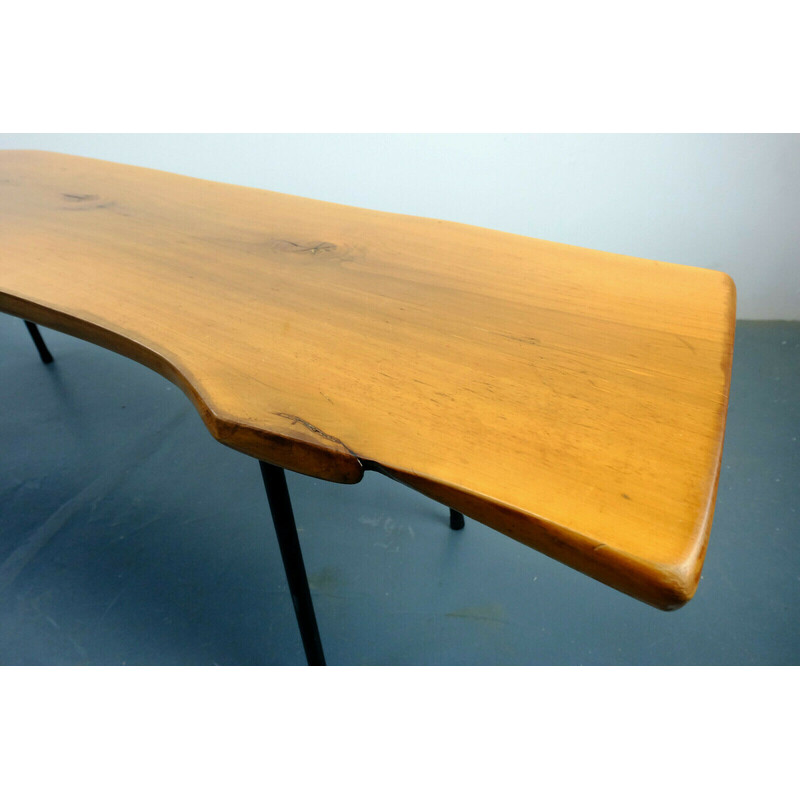 Vintage coffee table in solid cherry wood, 1950