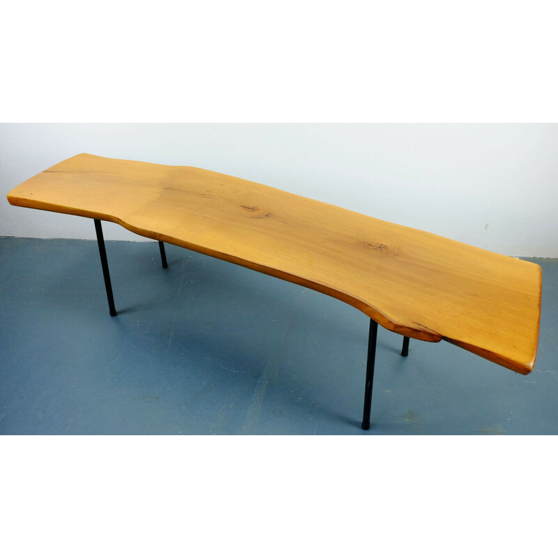 Vintage coffee table in solid cherry wood, 1950