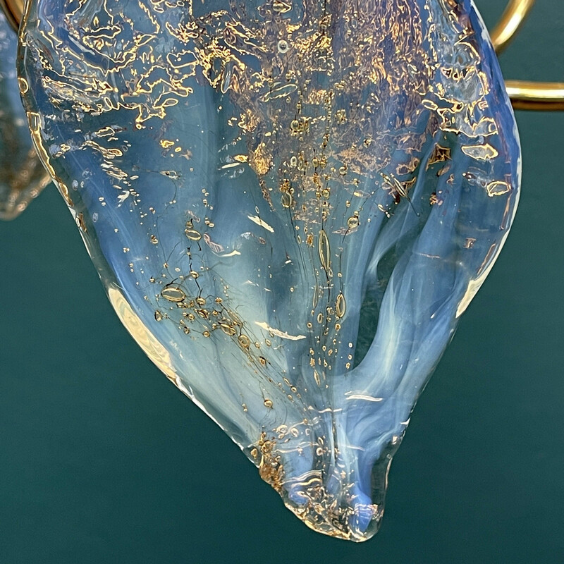 Lustre vintage en verre de glace de Murano, Italie 1970