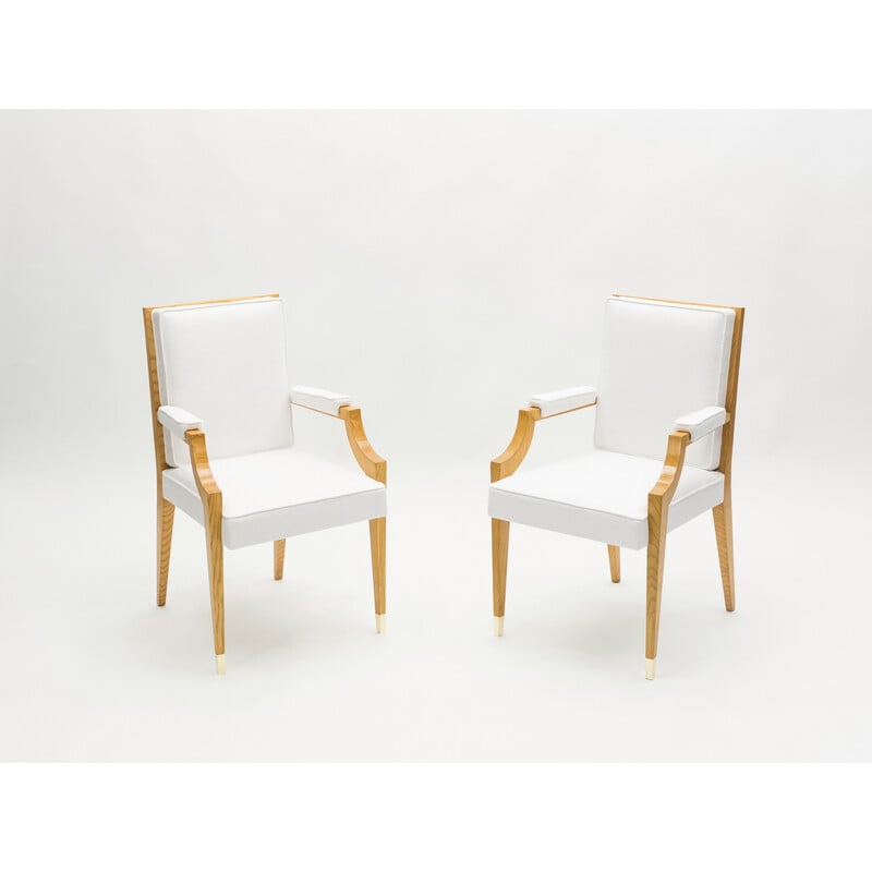 Paire de fauteuils vintage en frêne d’André Arbus, 1940