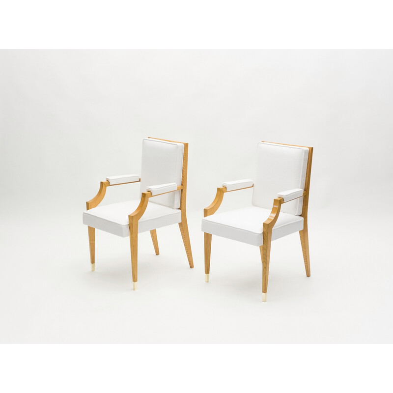 Paar vintage essenhouten fauteuils van André Arbus, 1940