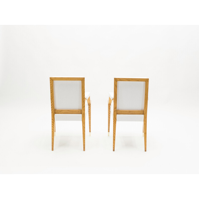 Pair of vintage ash wood armchairs by André Arbus, 1940