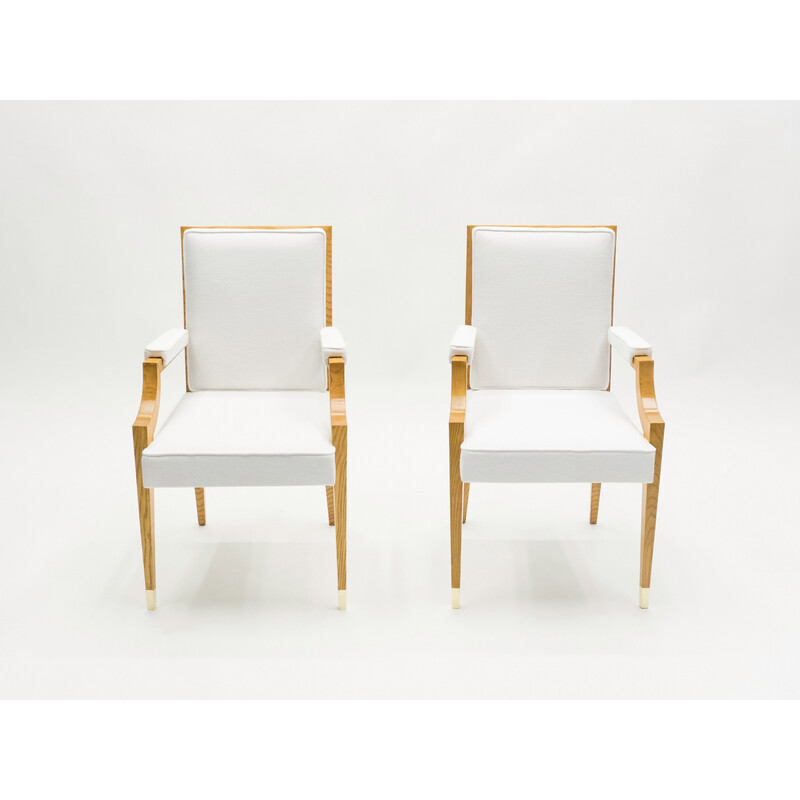 Pareja de sillones de madera de fresno de época de André Arbus, 1940