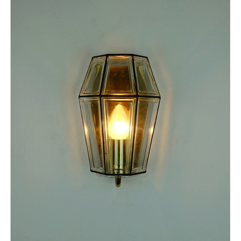 Lámpara de pared vintage de Glashuette Limburg, Alemania Occidental 1960-1970