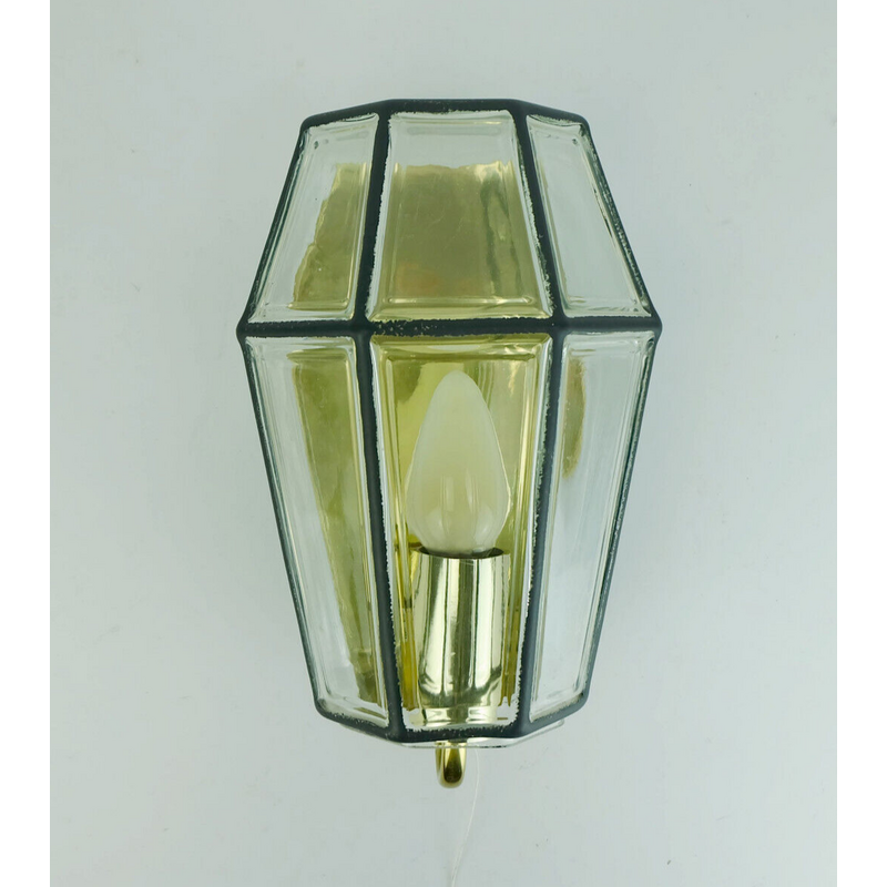 Lámpara de pared vintage de Glashuette Limburg, Alemania Occidental 1960-1970