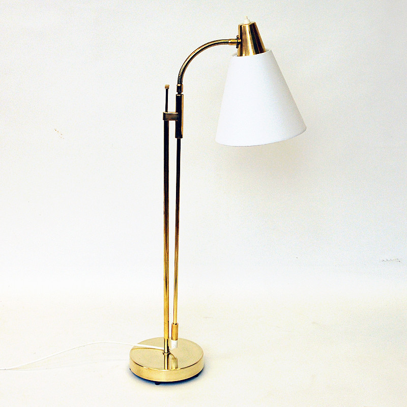 Vintage adjustable brass floorlamp mod 7030 by Falkenberg Belysning, Sweden 1950s