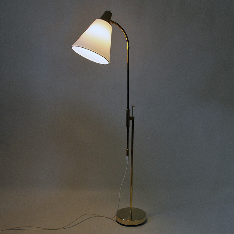 Verstellbare Vintage-Stehlampe aus Messing Mod 7030 von Falkenberg Belysning, Schweden 1950