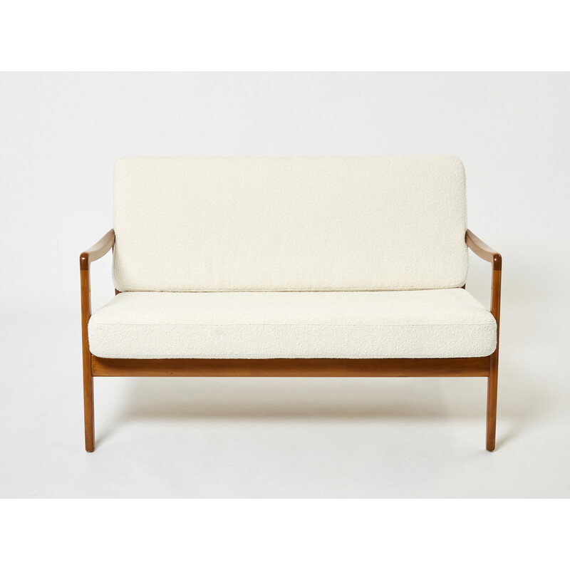 Vintage Danish curly wool sofa model Fd 109 by Ole Wanscher for France and Son, 1960s