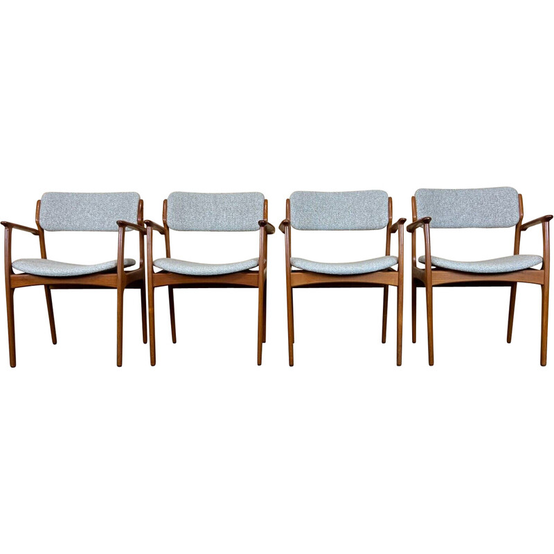 Set of 4 vintage teak dining chairs by Erik Buch for O.d. furniture, 1960s-1970s