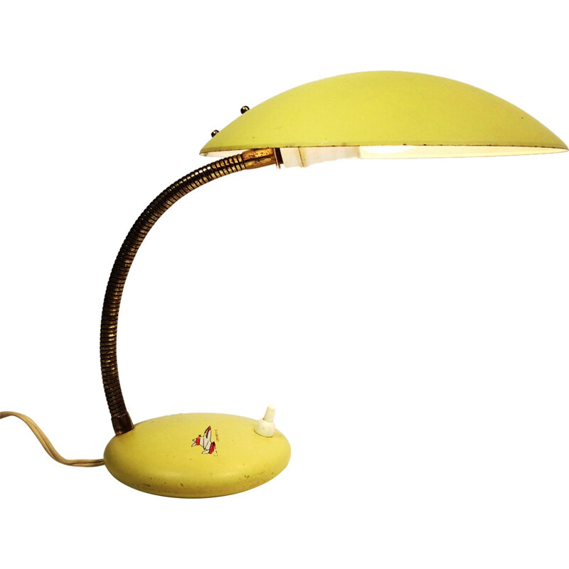 Mid-century yellow bedside lamp - 1970s