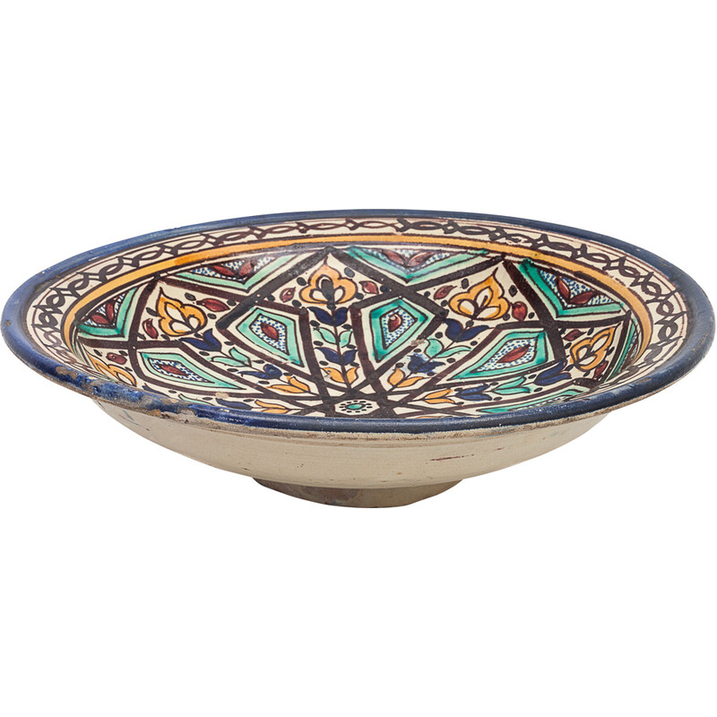 Ciotola marocchina d'epoca in ceramica, 1900