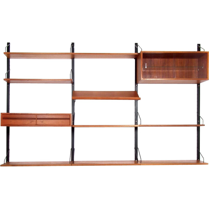 Danish "Royal System" for wall in teak, Poul CADOVIUS - 1950s