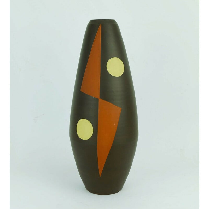 Vase vintage en céramique modèle 124/35 de Wendelin Stahl, 1950