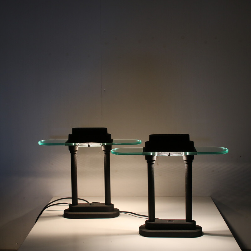 Pair of vintage lacquered metal table lamps by Robert Sonneman for George Kovacs, United States 1980s