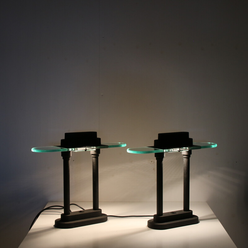 Pair of vintage lacquered metal table lamps by Robert Sonneman for George Kovacs, United States 1980s