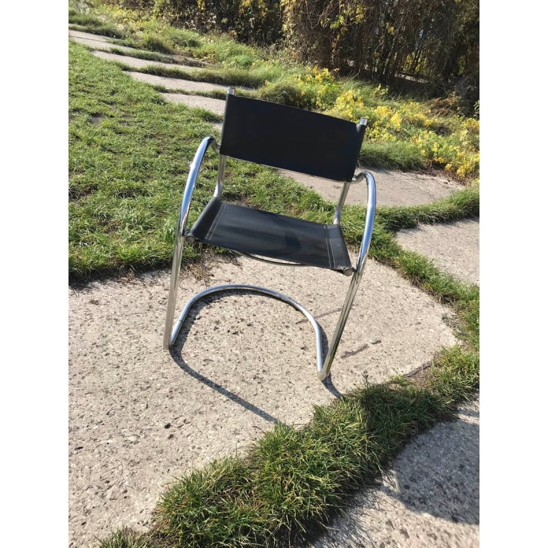 Set of 6 vintage Italian Bauhaus dining chairs in chrome, 1970s