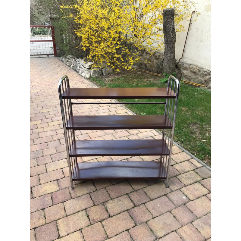 Vintage Bauhaus metal bookcase, 1920s