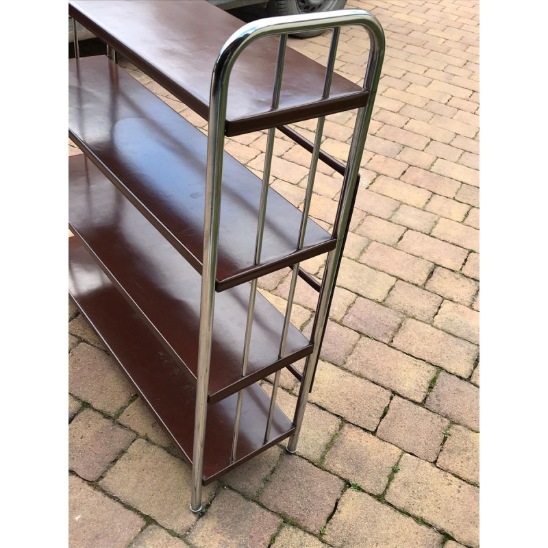 Vintage Bauhaus metal bookcase, 1920s