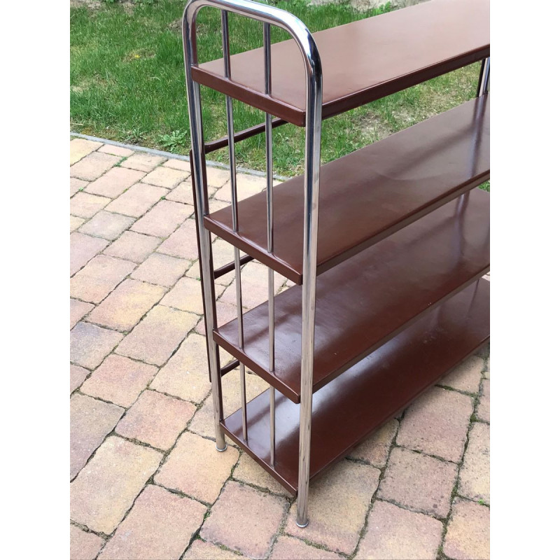 Vintage Bauhaus metal bookcase, 1920s