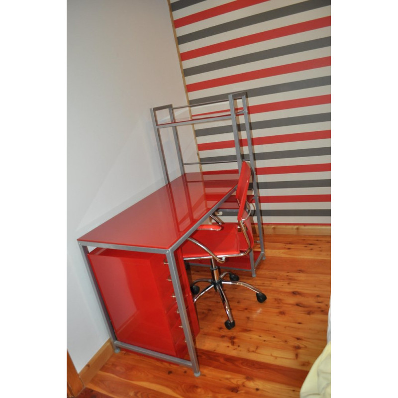 Escritorio Vintage Bauhaus con silla y armario de metal