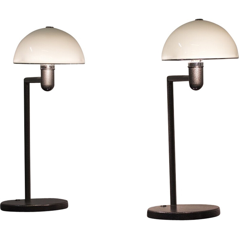 Pair of Zero grey table lamps, Pert SUNDSTEDT - 1980s