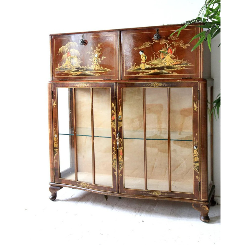 Vintage bar cabinet with Chinese decor, 1950-1960