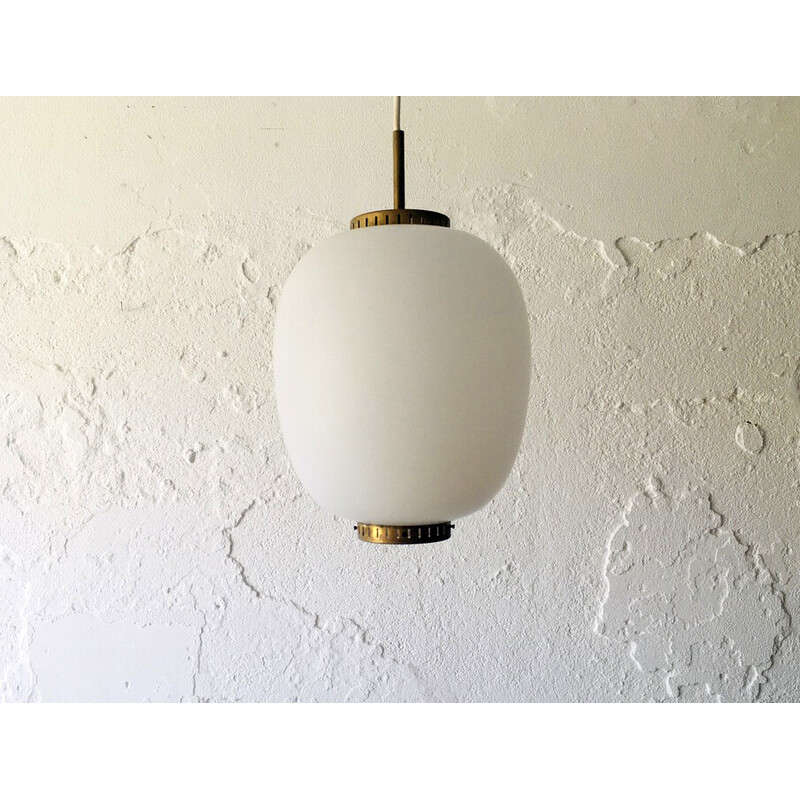 Vintage Kina pendant lamp by Bent Karlby for Lyfa, Denmark 1950s