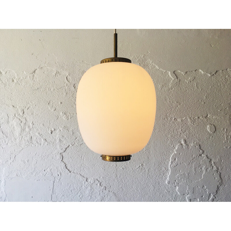 Vintage Kina pendant lamp by Bent Karlby for Lyfa, Denmark 1950s