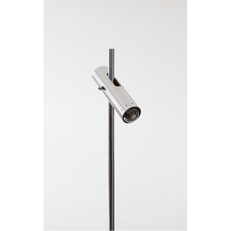 Italian vintage floor lamp in chromed steel and marble base, 1970s