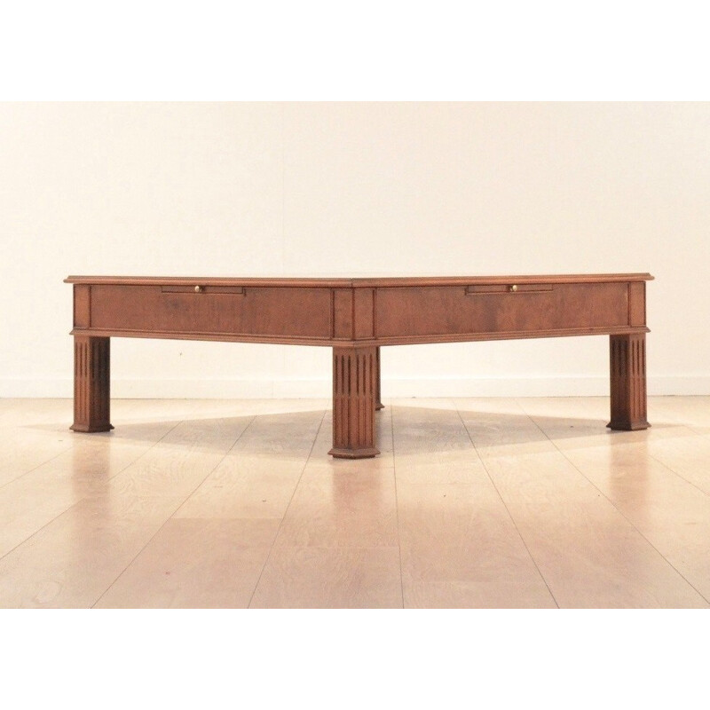 Neoclassical coffee table in walnut - 1970s