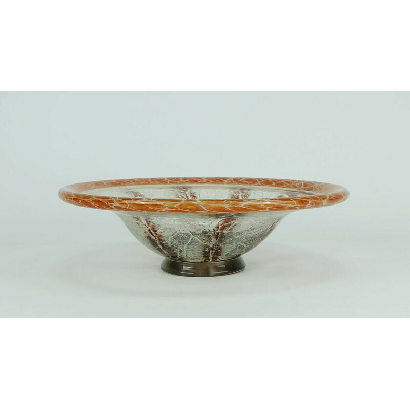 Vintage Art deco glass bowl by Karl Wiedmann for Wmf, 1930s