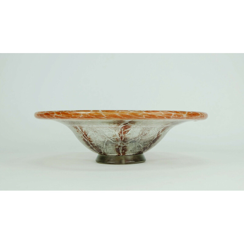 Vintage Art deco glass bowl by Karl Wiedmann for Wmf, 1930s