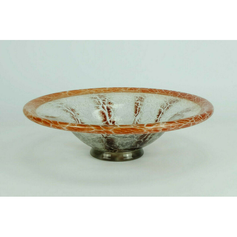 Vintage Art deco glass bowl by Karl Wiedmann for Wmf, 1930s