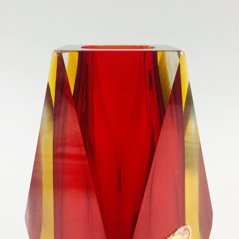 Mid-century Sommerso Murano glass vase by Flavio Poli for Alessandro Mandruzzato, Italy 1960s