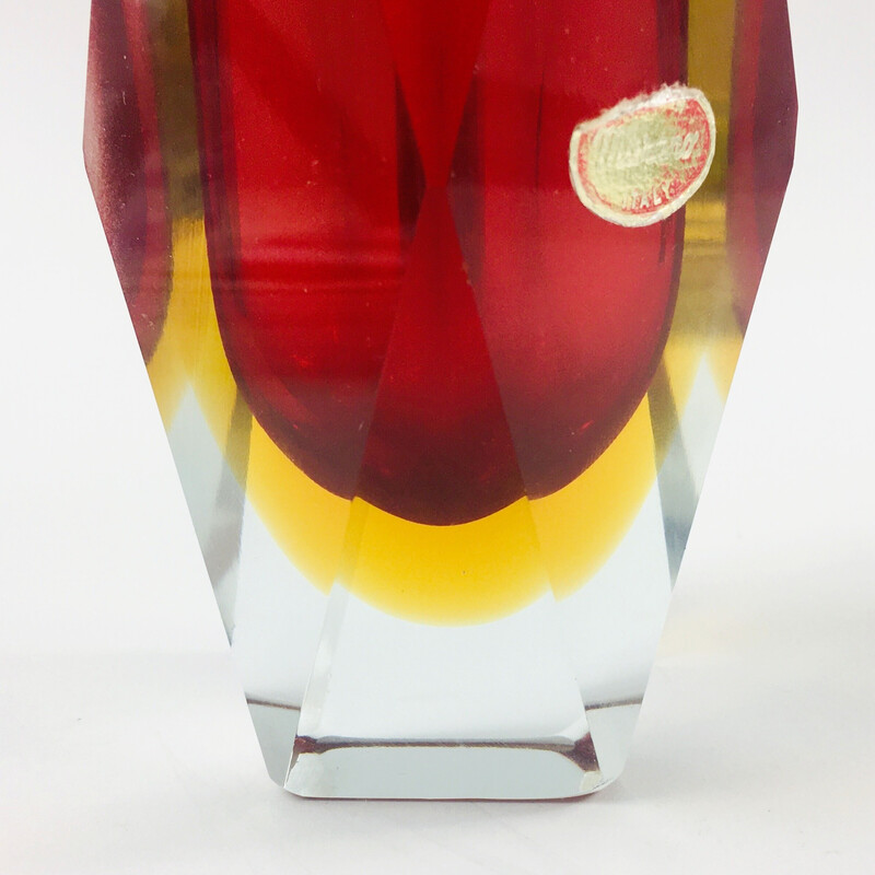 Mid-century Sommerso Murano glass vase by Flavio Poli for Alessandro Mandruzzato, Italy 1960s