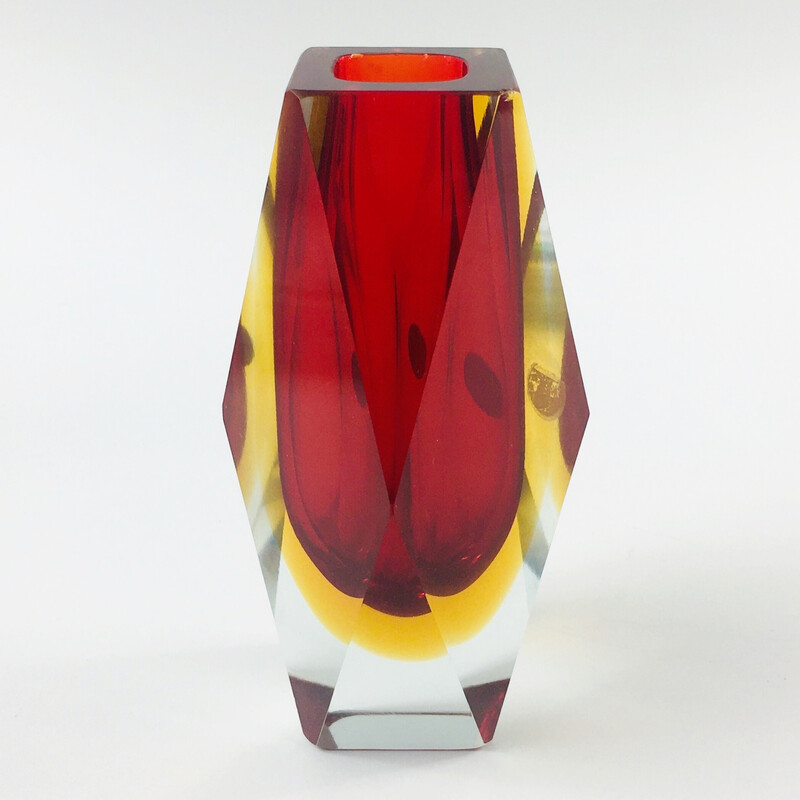 Vintage Sommerso Vase aus Muranoglas von Flavio Poli für Alessandro Mandruzzato, Italien 1960